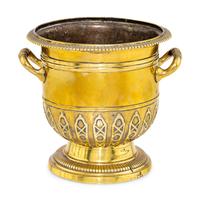 An Early George II Brass Wine Cooler
