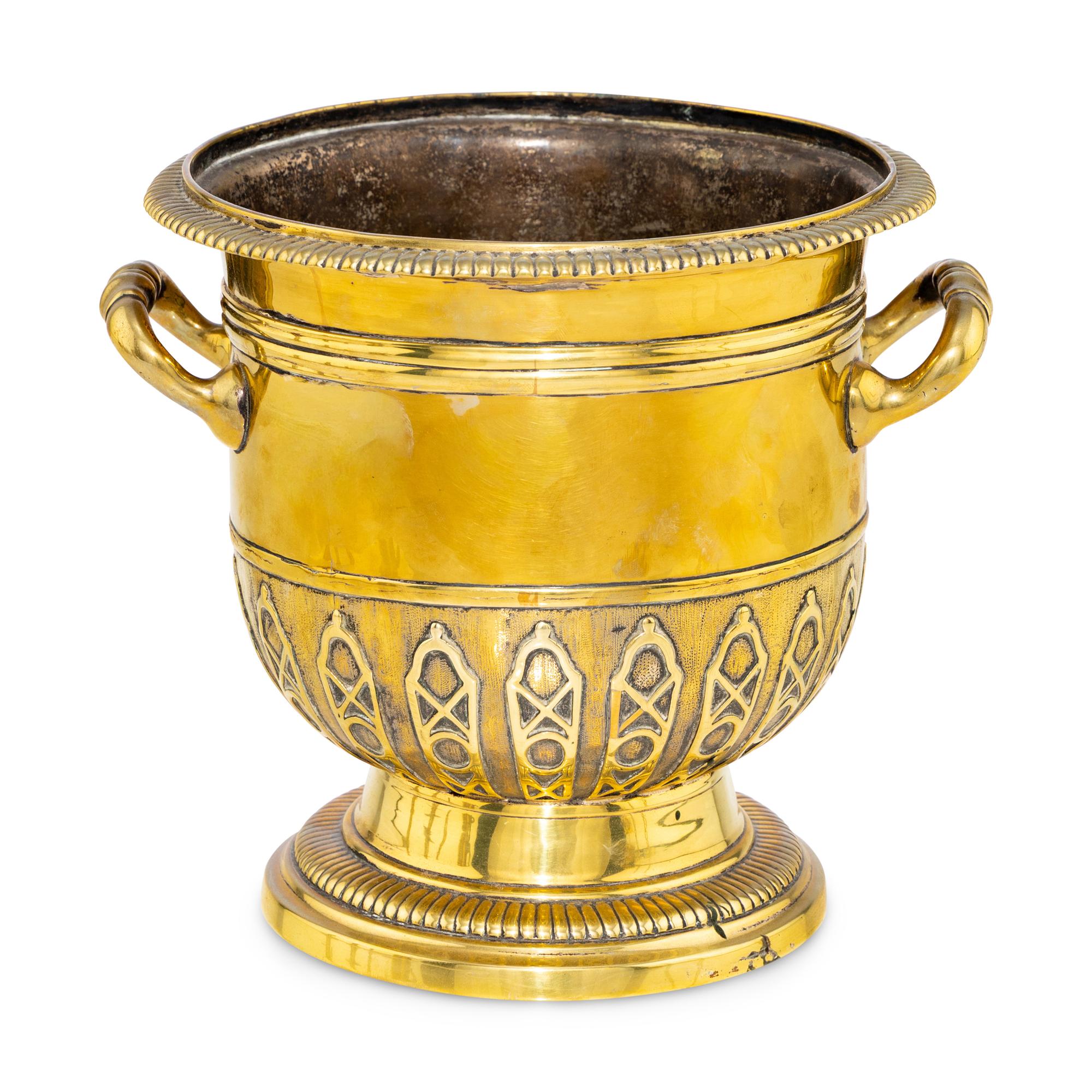 An Early George II Brass Wine Cooler