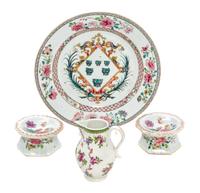 A Collection of Chinese Export Porcelain Articles Diameter of plate 9 inches.