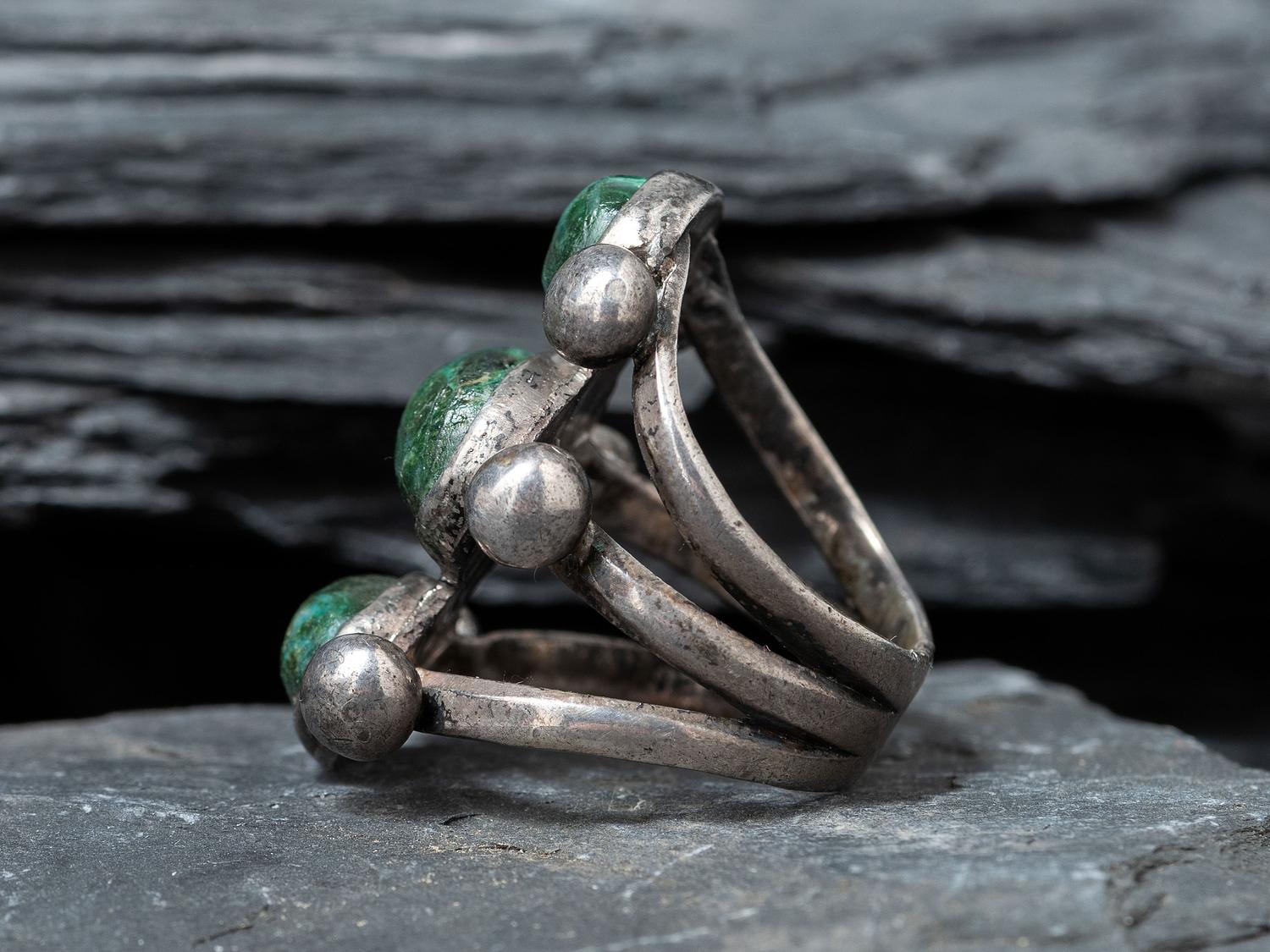 Early Navajo Ingot and Malachite Rings, Collected by Hoffman Birney (1891-1958)