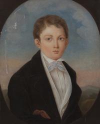American School 19th Century, A Pair of Portraits: A Boy and Girl