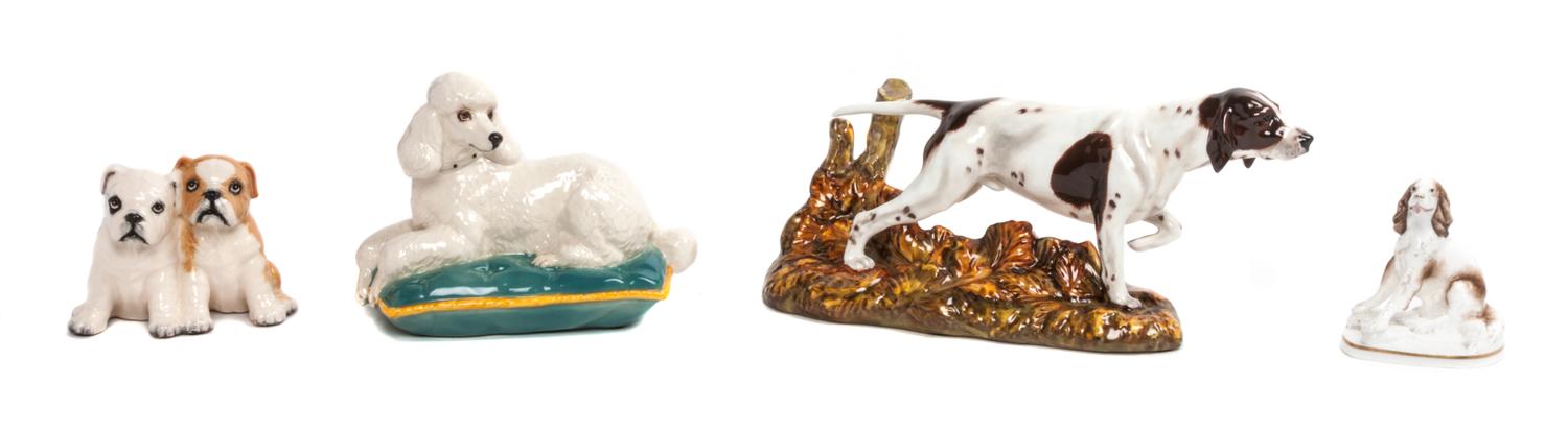 Four Royal Doulton Porcelain Figures or Figural Groups Width of widest 11 3/4 inches. — 20TH CENTURY