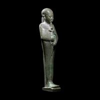 An Egyptian Faience Statuette of Ptah