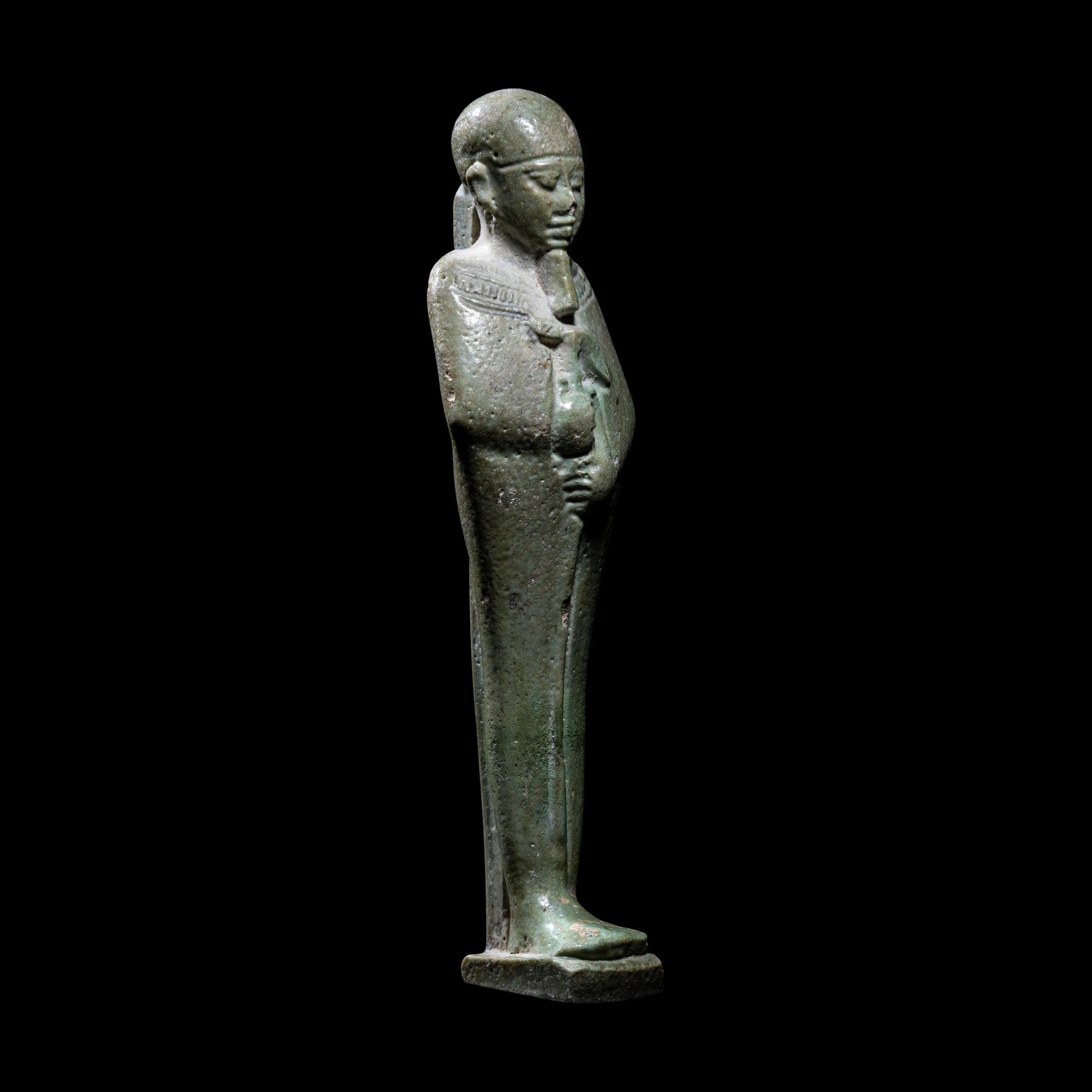 An Egyptian Faience Statuette of Ptah
