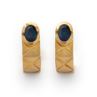 CHANEL, SAPPHIRE AND YELLOW GOLD 'MATELASSÉ' EARRINGS