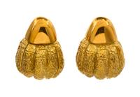 A Pair of 18 Karat Yellow Gold Earclips, Elizabeth Gage, 27.20 dwts.