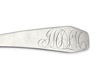 A Group of Four Federal Silver Coffin-End Tablespoons Associated with John M. De La Montagne, By William Garret Forbes (1751-1840), New York, NY, Circa 1800