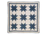 Two Blue and White Pieced Quilts