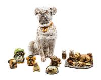 A Group of Ten Bulldog Figures Height of tallest 17 inches.