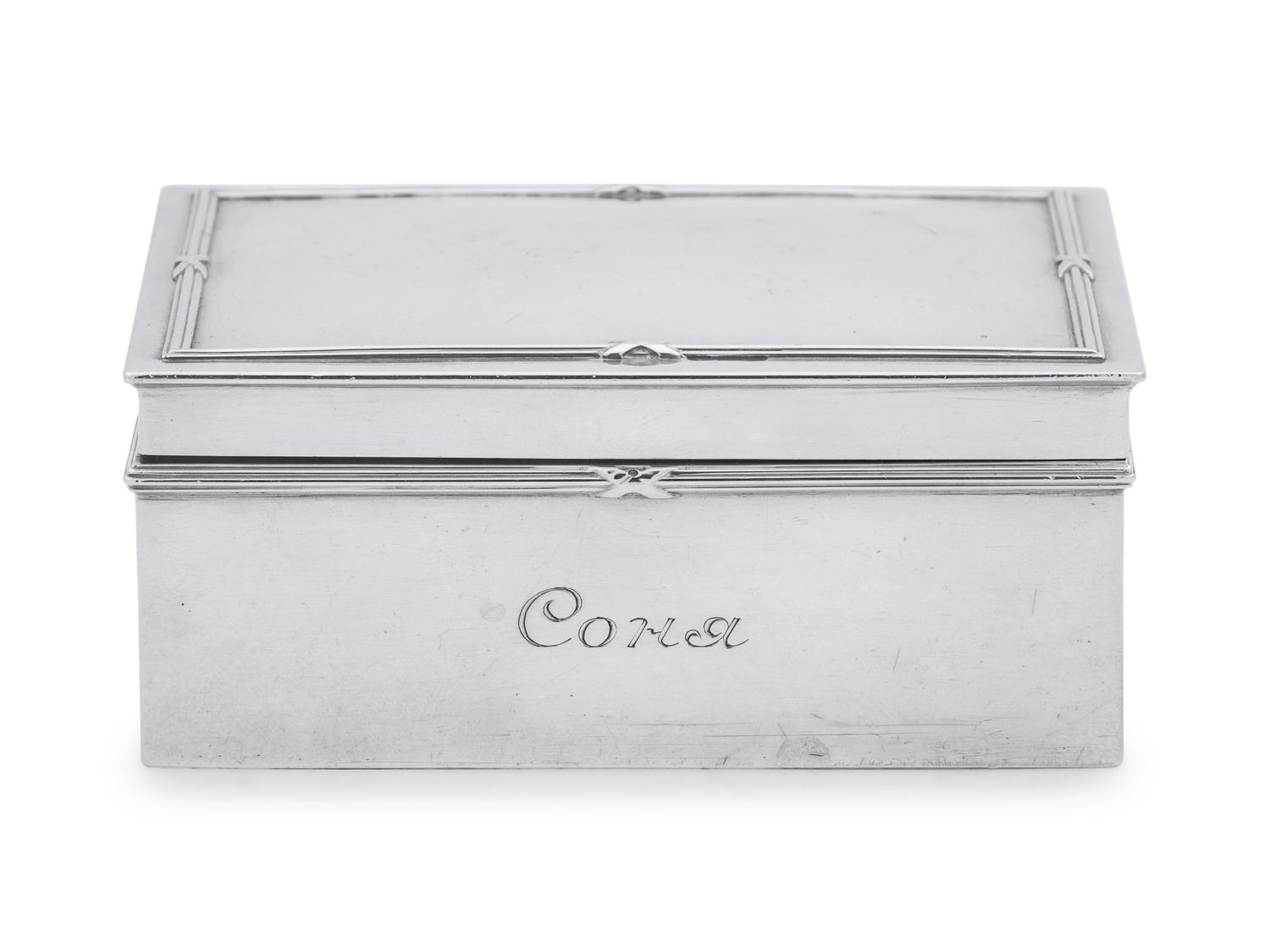 A Russian Silver Table-Top Cigar Box