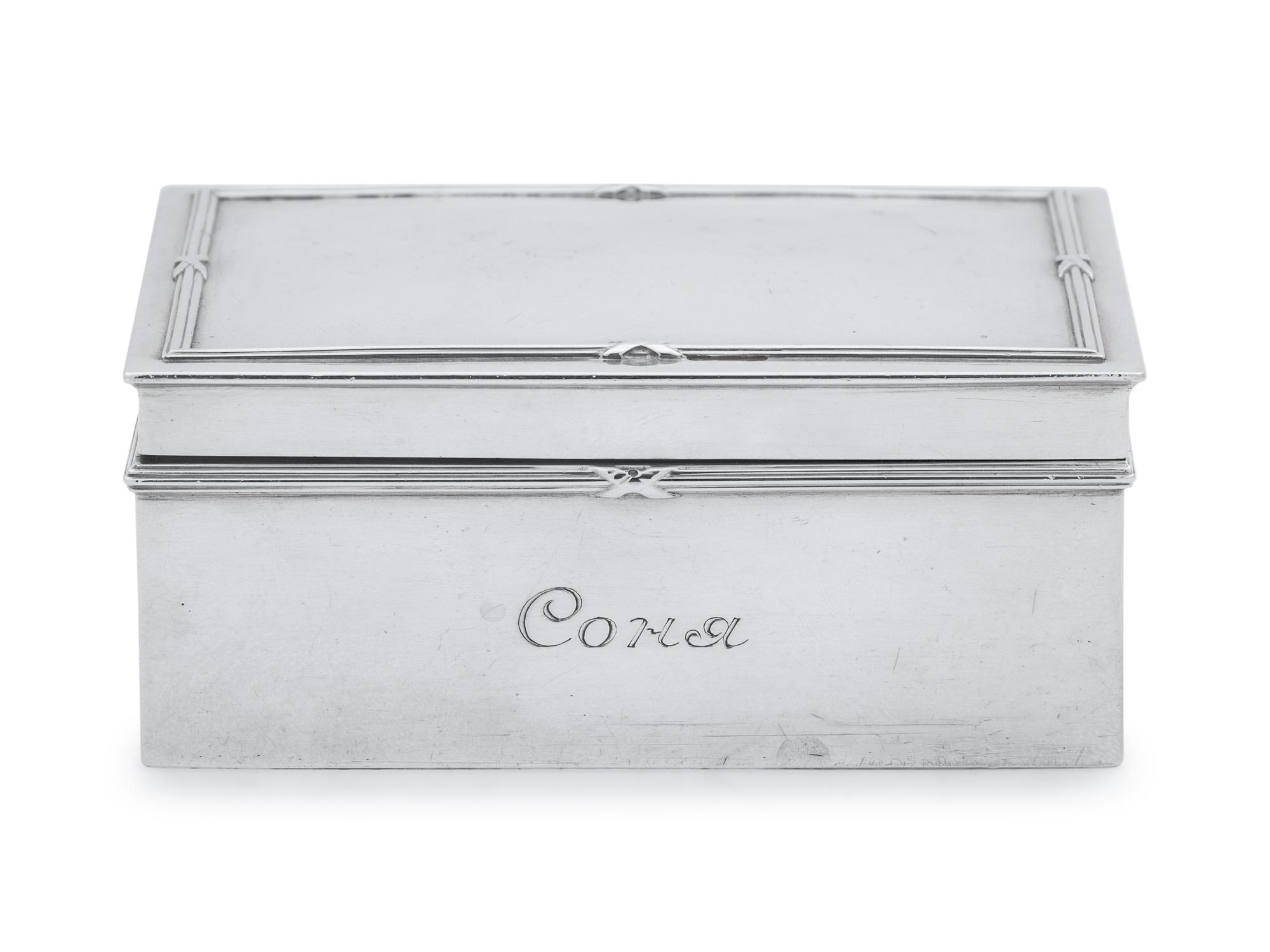 A Russian Silver Table-Top Cigar Box