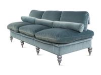 A Custom Velvet-Upholstered Three-Seat Banquette