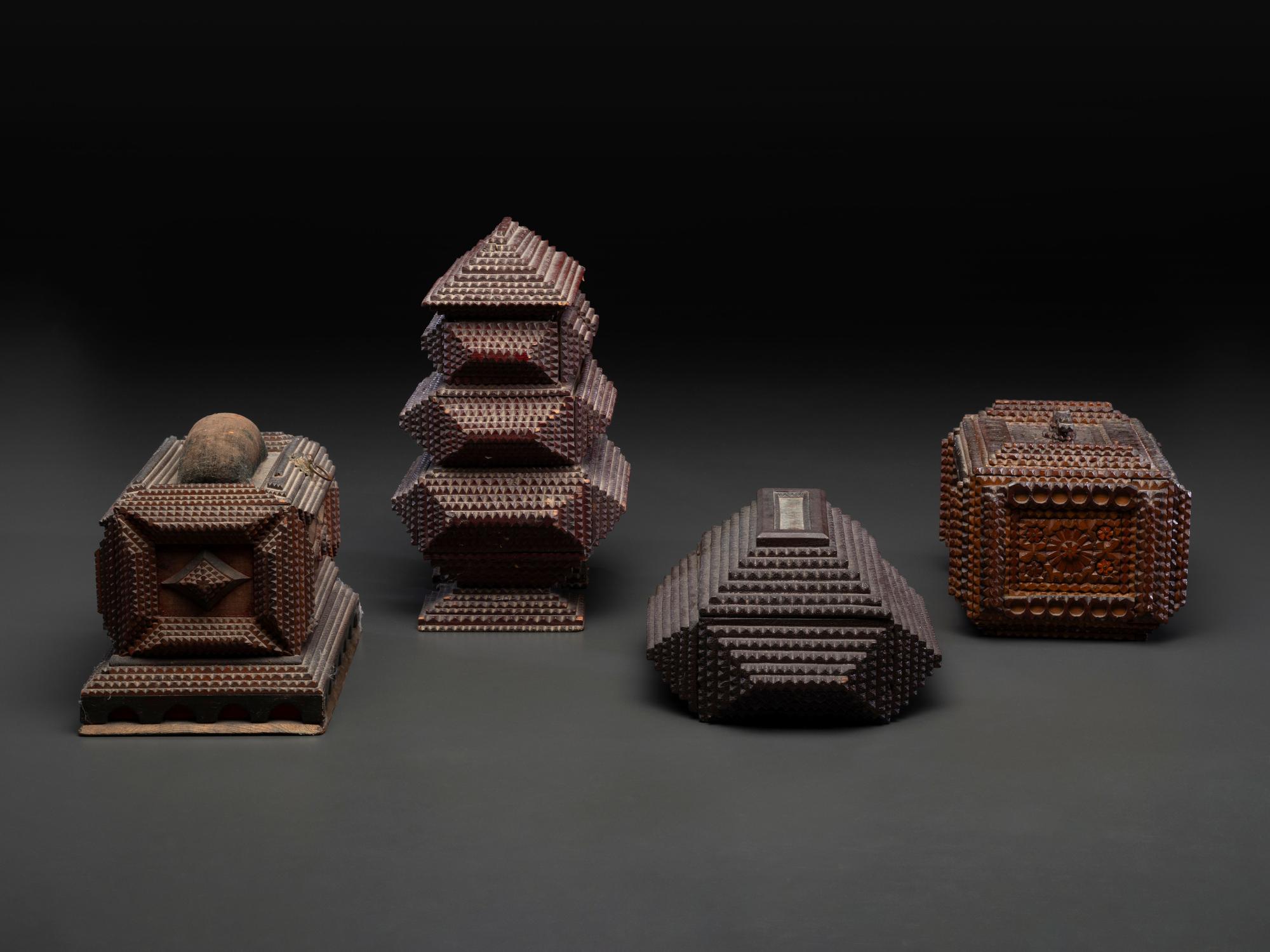 Four Tramp Art Boxes
