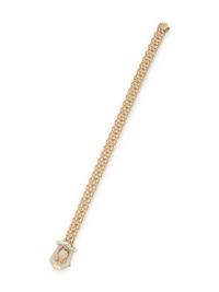 YELLOW GOLD AND DIAMOND BUCKLE BRACELET