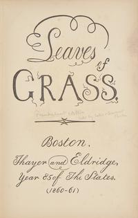 [Literature] Whitman, Walt. Leaves of Grass