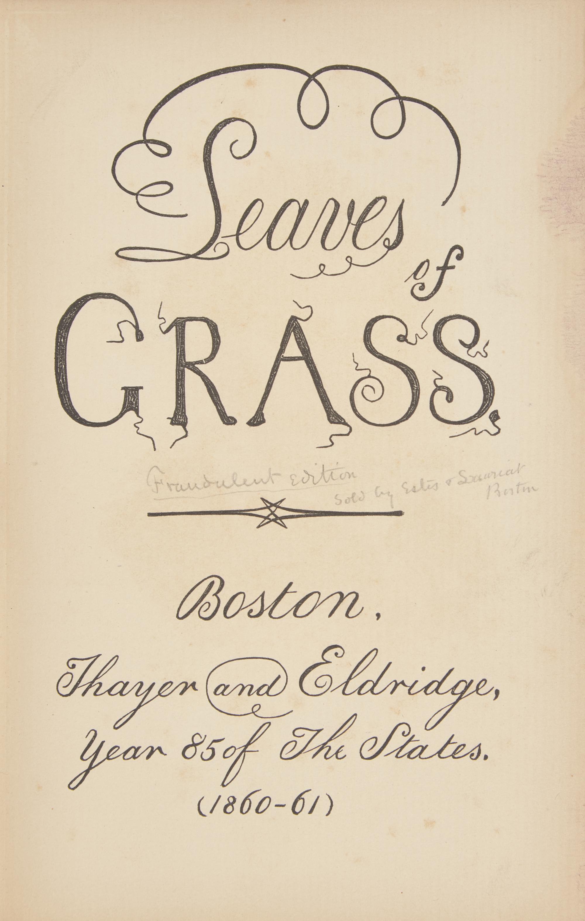 [Literature] Whitman, Walt. Leaves of Grass