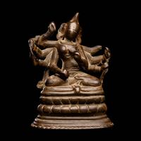 An Indian Silver-Inlaid Bronze Figure of a Female Deity