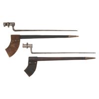 Lot of Two U.S. Civil War Socket Bayonets & Scabbards: Model 1835 and Model 1855