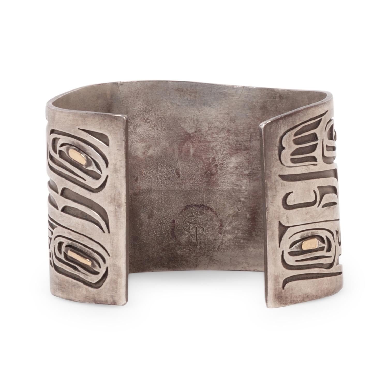 Northwest Coast Silver Cuff Bracelet, with 18K Gold Accents