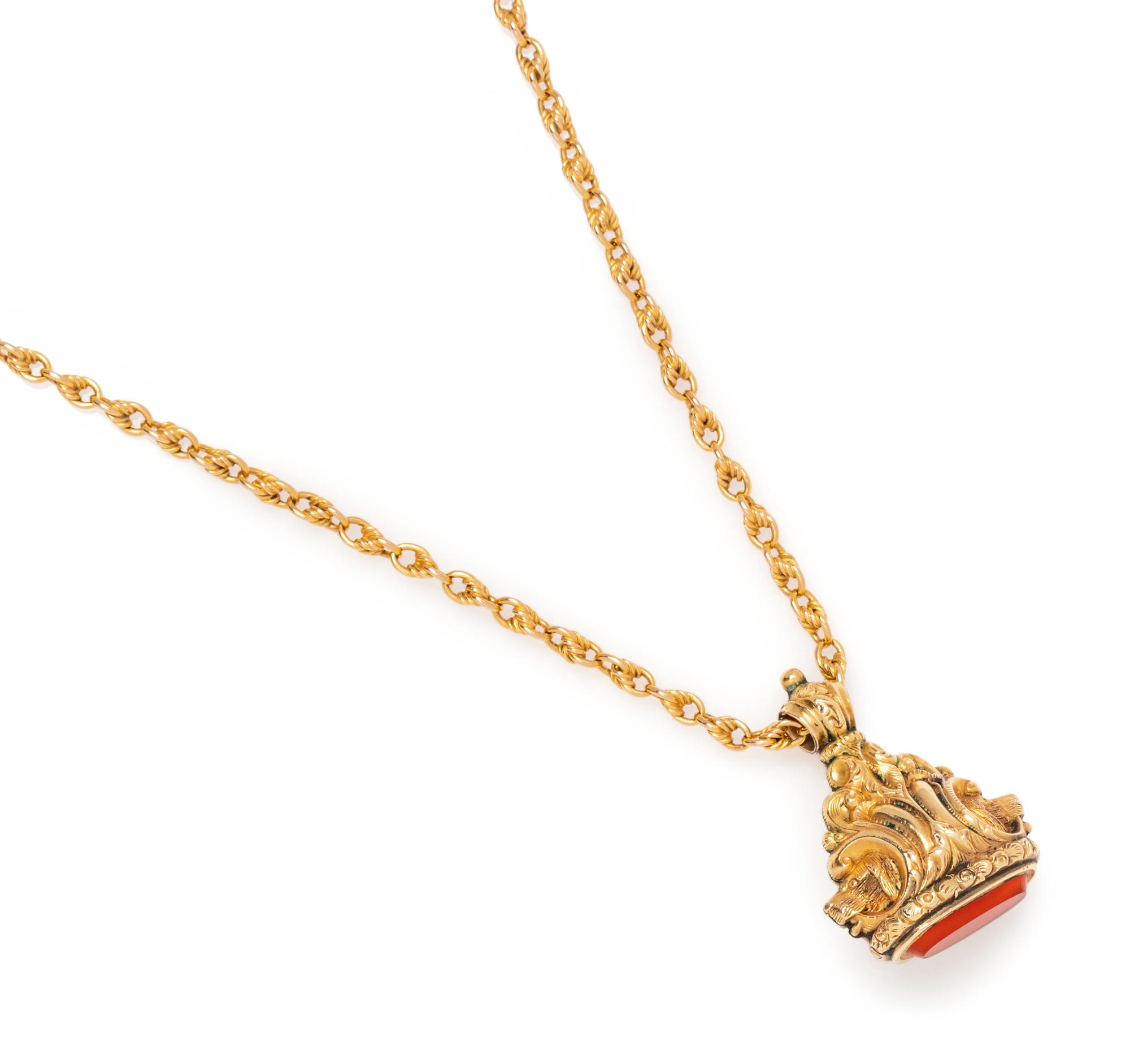CARNELIAN FOB NECKLACE