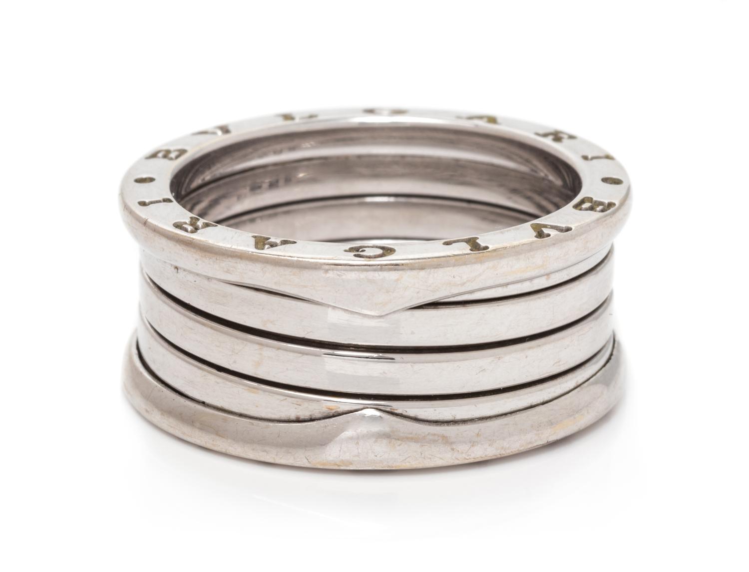 An 18 Karat White Gold 'B.Zero 1' Ring, Bvlgari, 8.40 dwts.