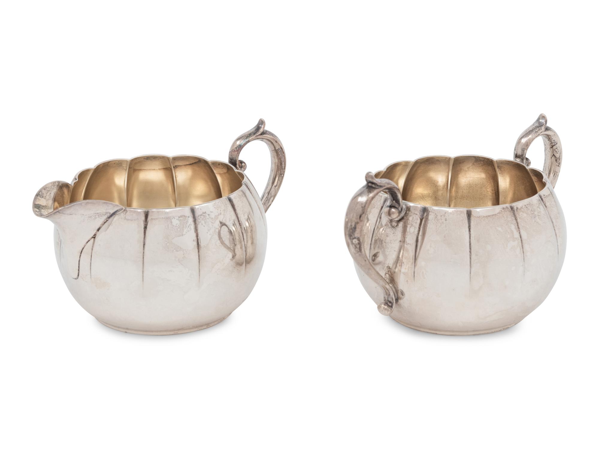 An American Silver Creamer and Sugar Set