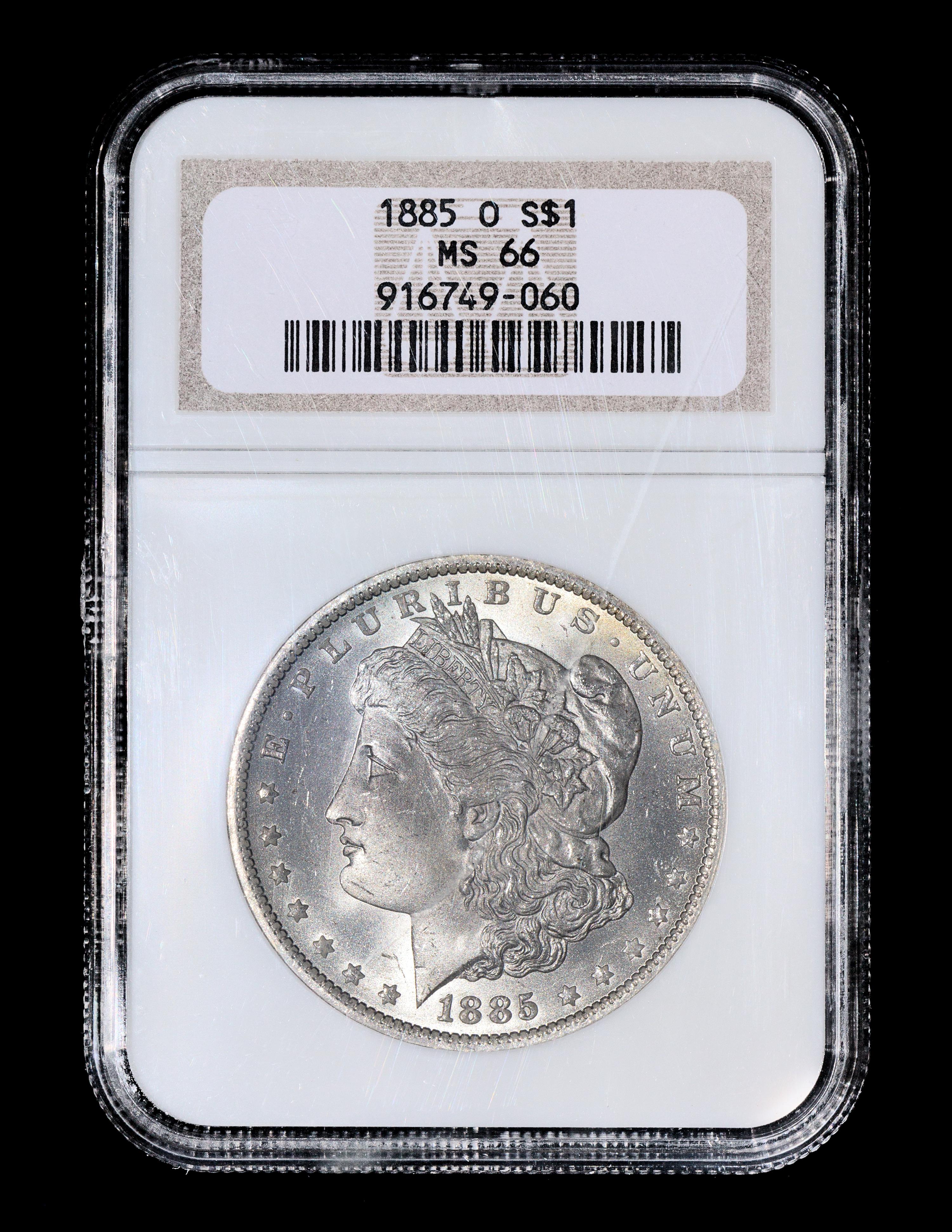A United States 1885-O Morgan Silver $1 Coin — NGC graded MS66