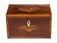 An English Tea Caddy Width 7 1/2 inches.