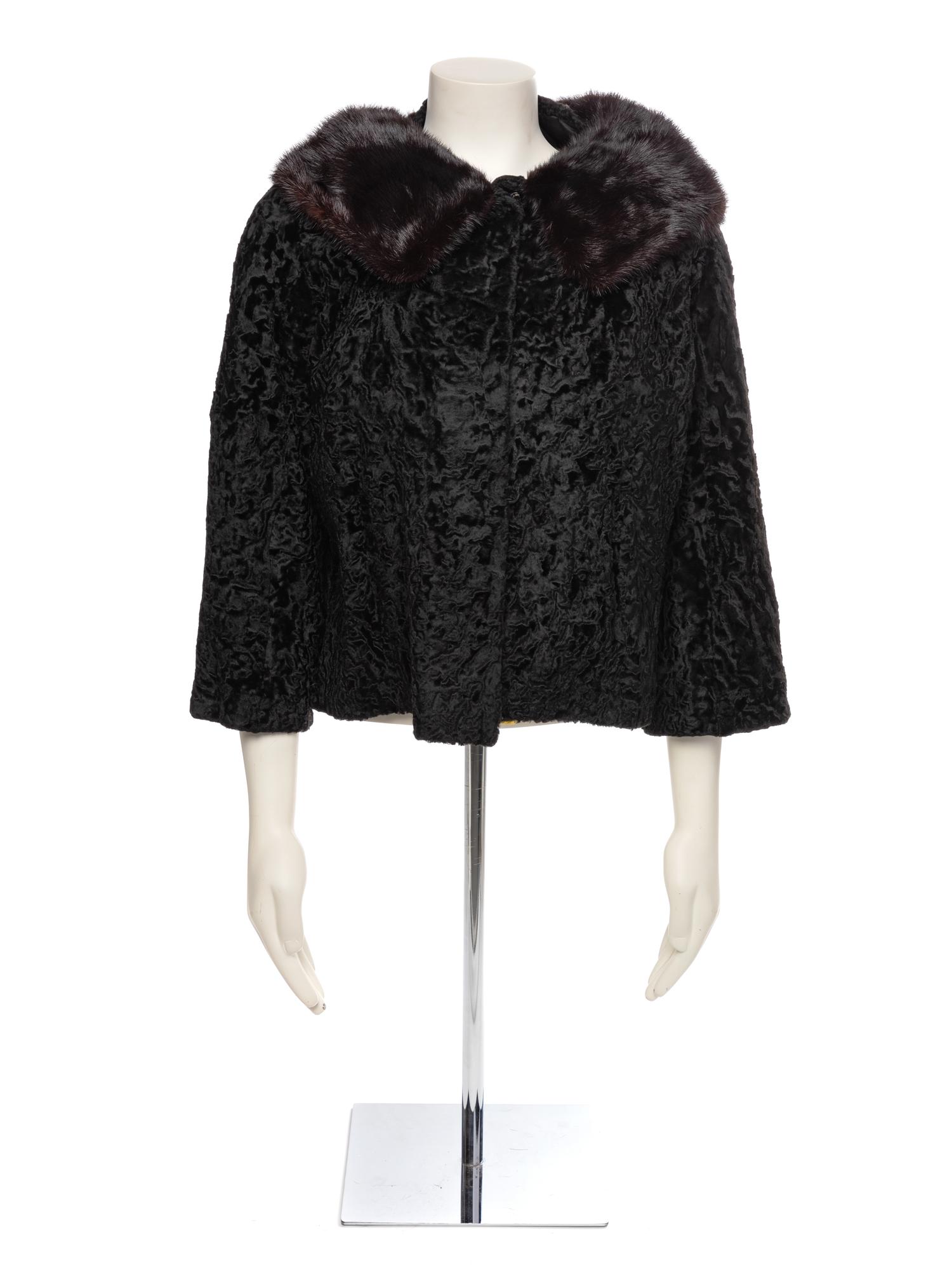 Neusteters Lambswool with Mink Collar Coat, 1960-80s