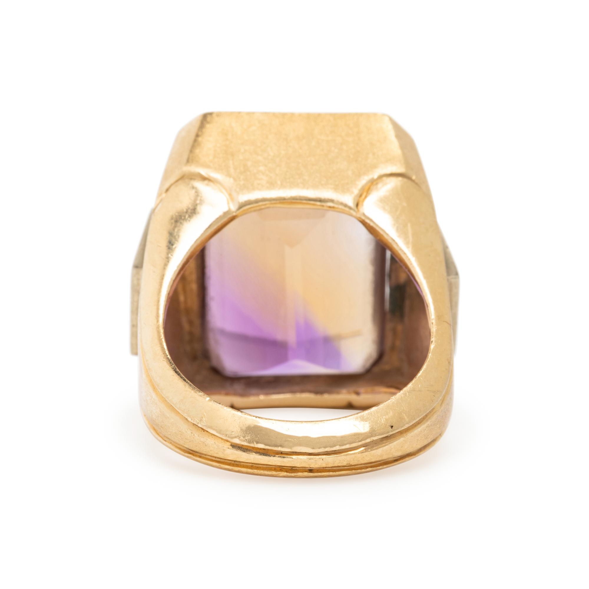 Yellow Gold and Ametrine Ring