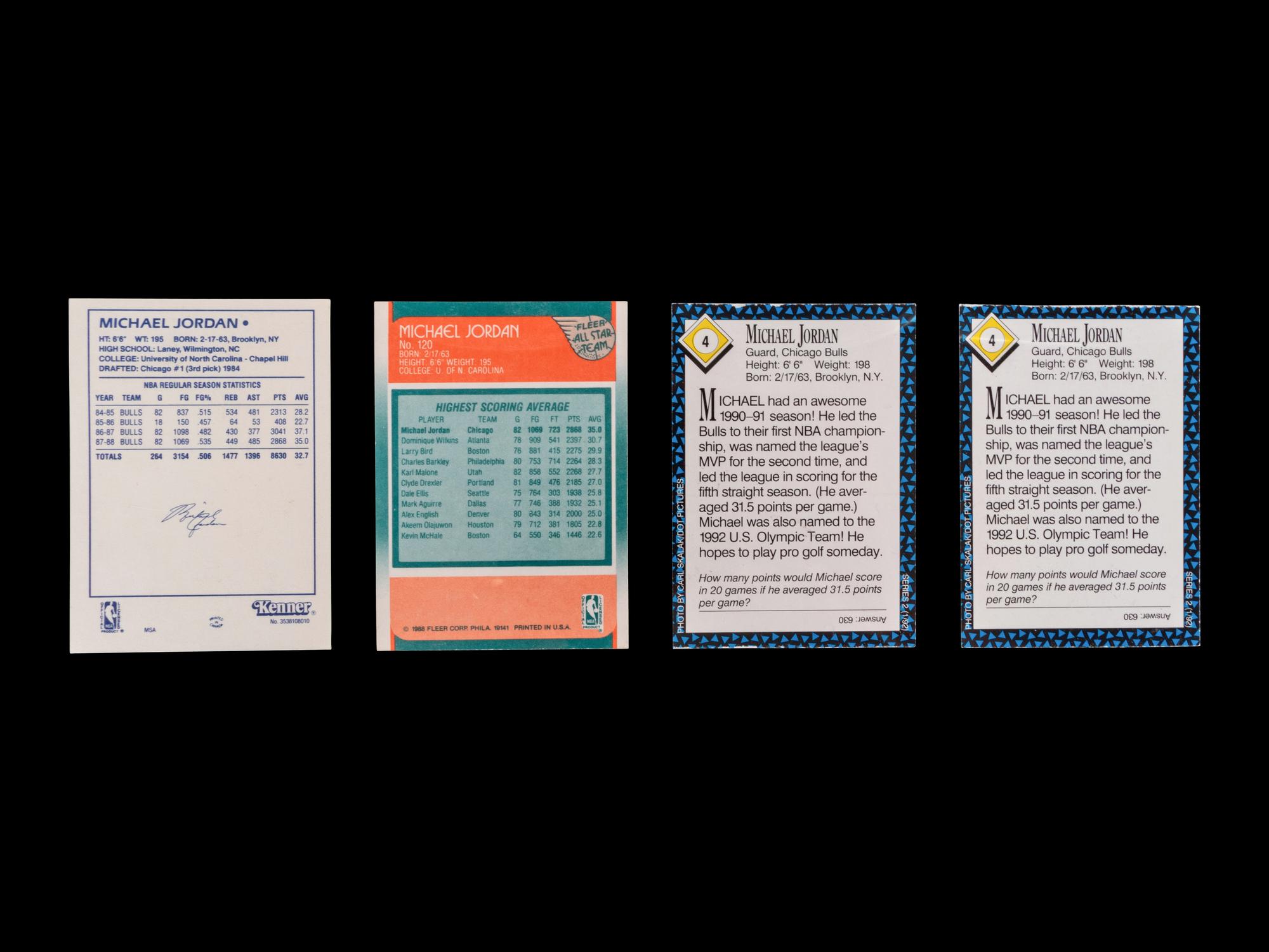 A Group of Assorted 1980s-90s Licensed Michael Jordan Basketball Cards,