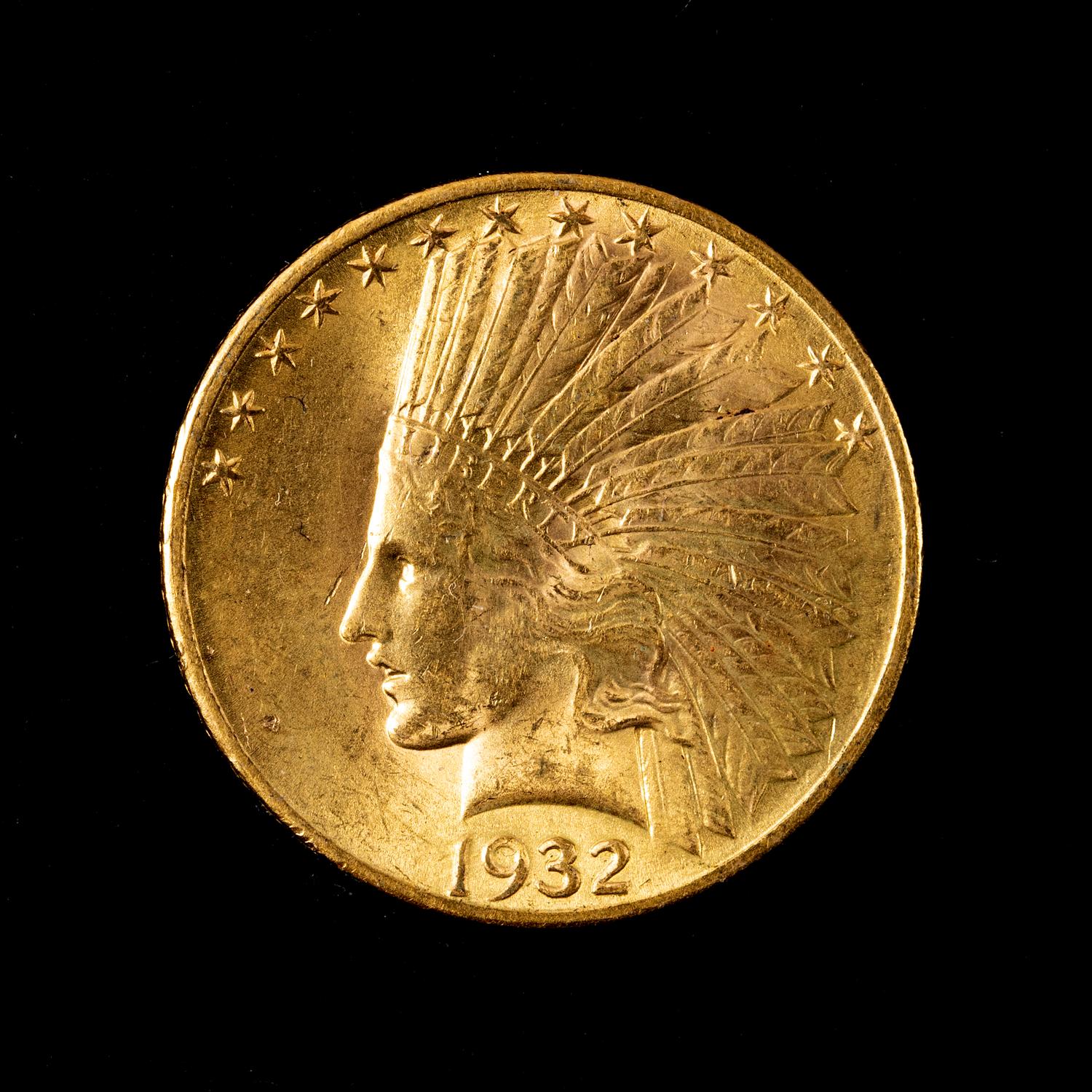 A 1932 Indian Head $10 Gold Coin