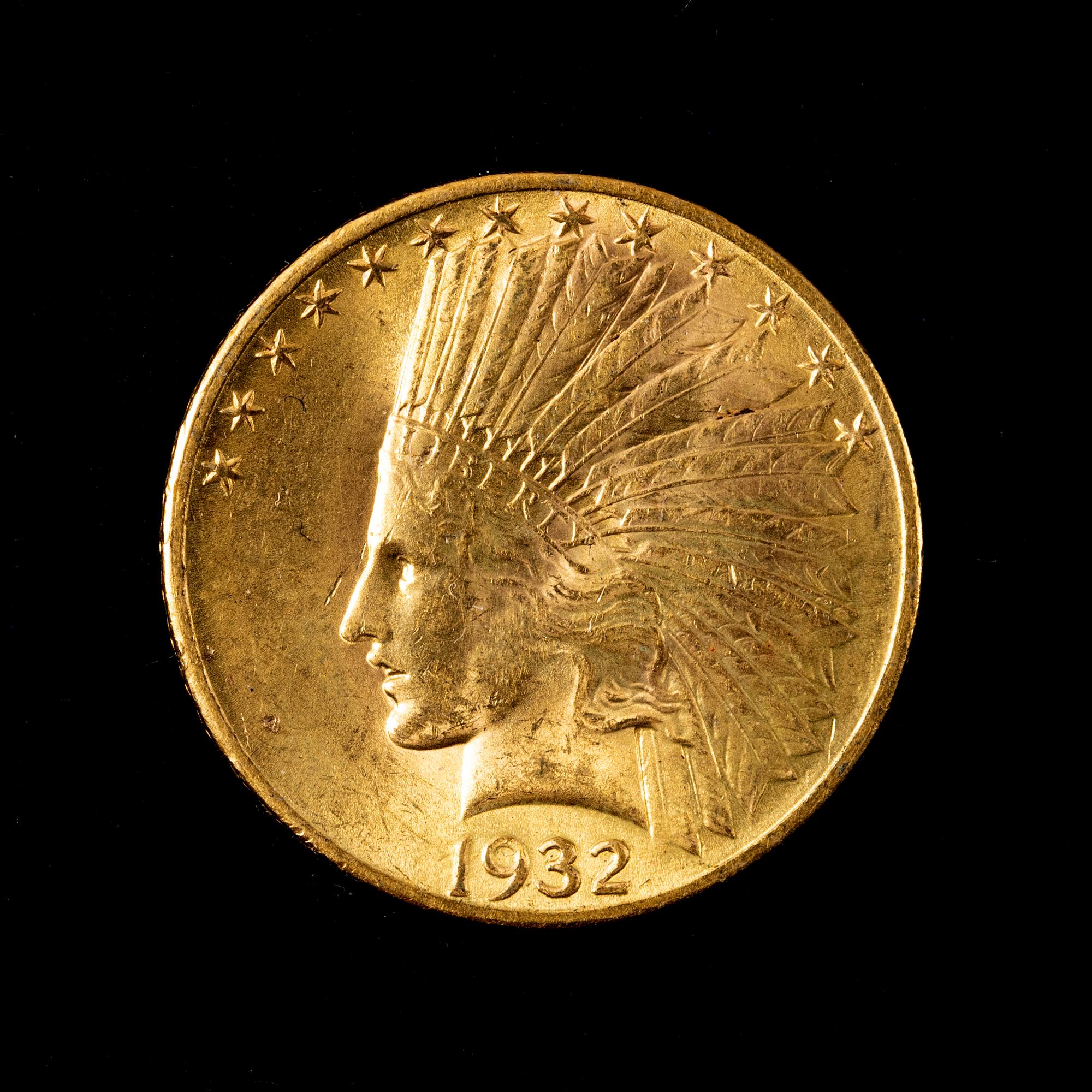 A 1932 Indian Head $10 Gold Coin