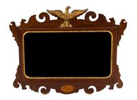 A Federal Style Giltwood and Mahogany Mirror, Height 24 x width 29 3/4 inches.