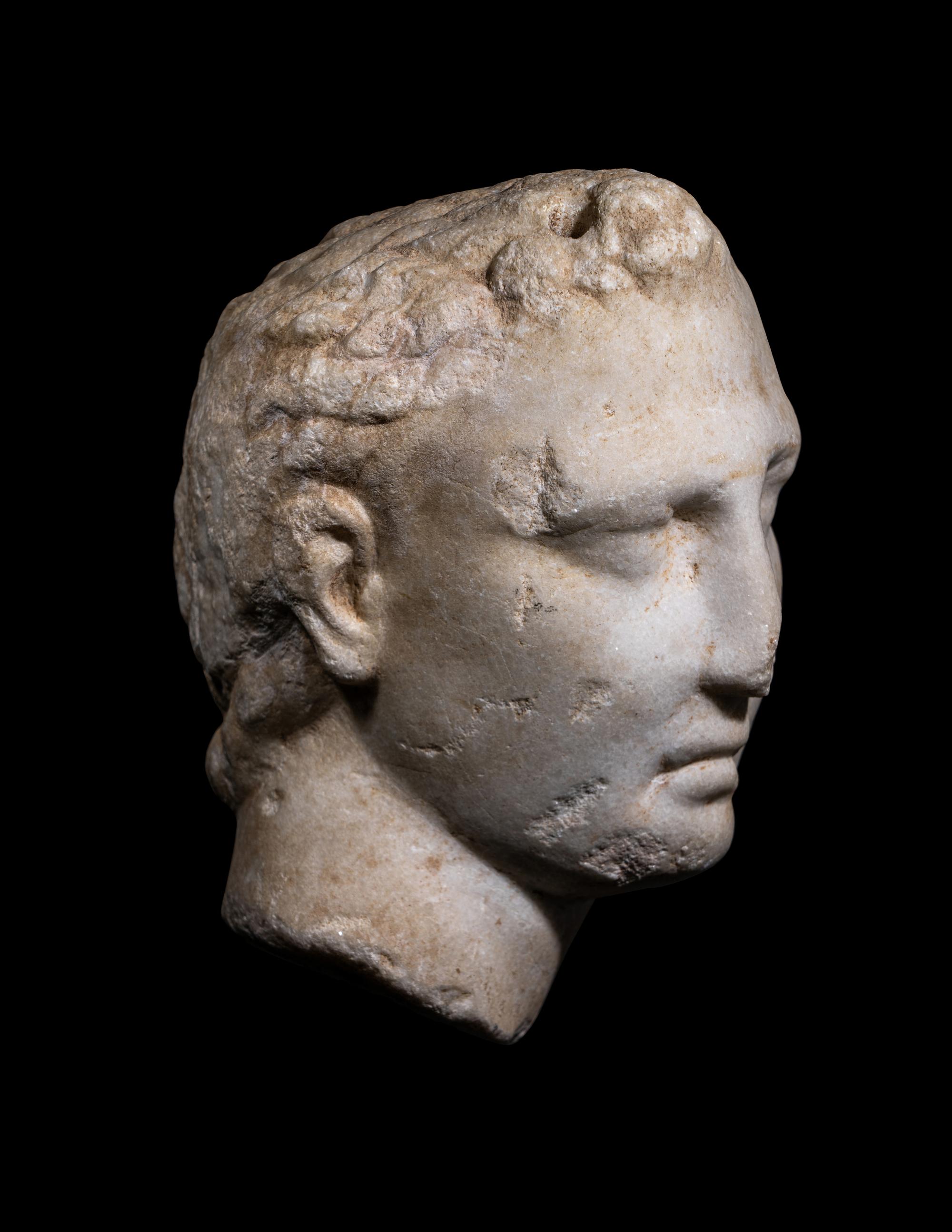 A Greek Marble Portrait Head of a Ruler