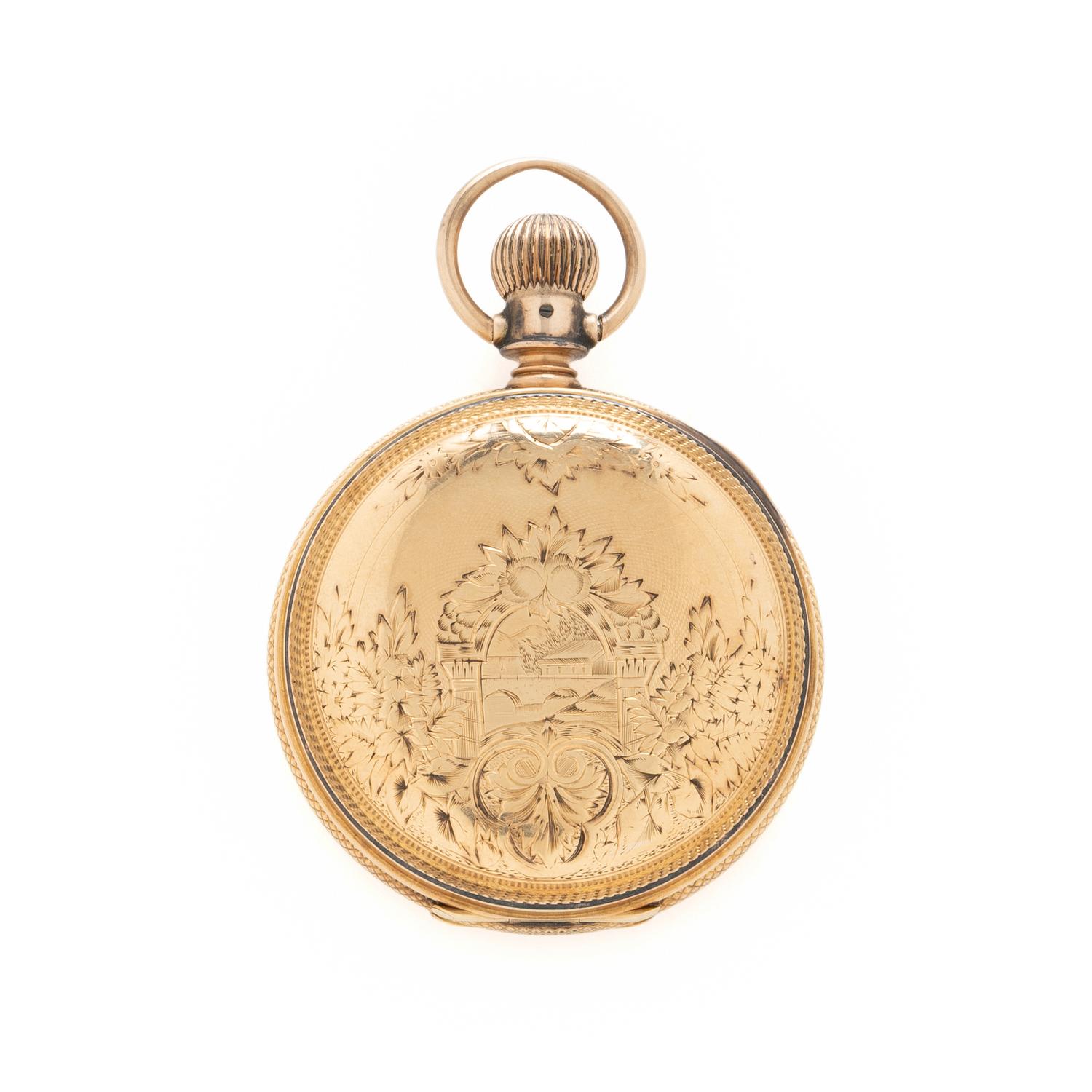 STEWART SPECIAL, YELLOW GOLD HUNTER CASE POCKET WATCH