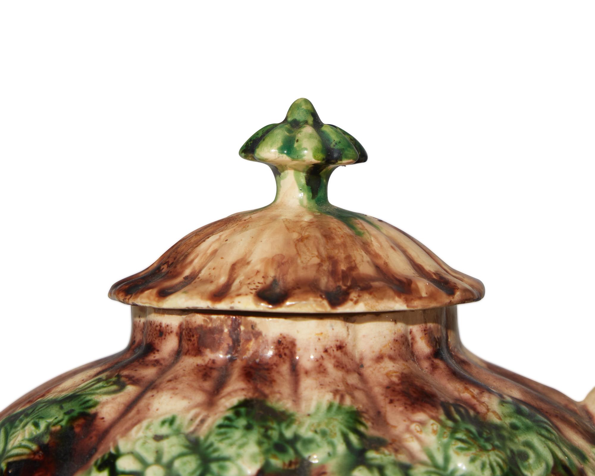 An English Lead Glazed Earthenware Teapot