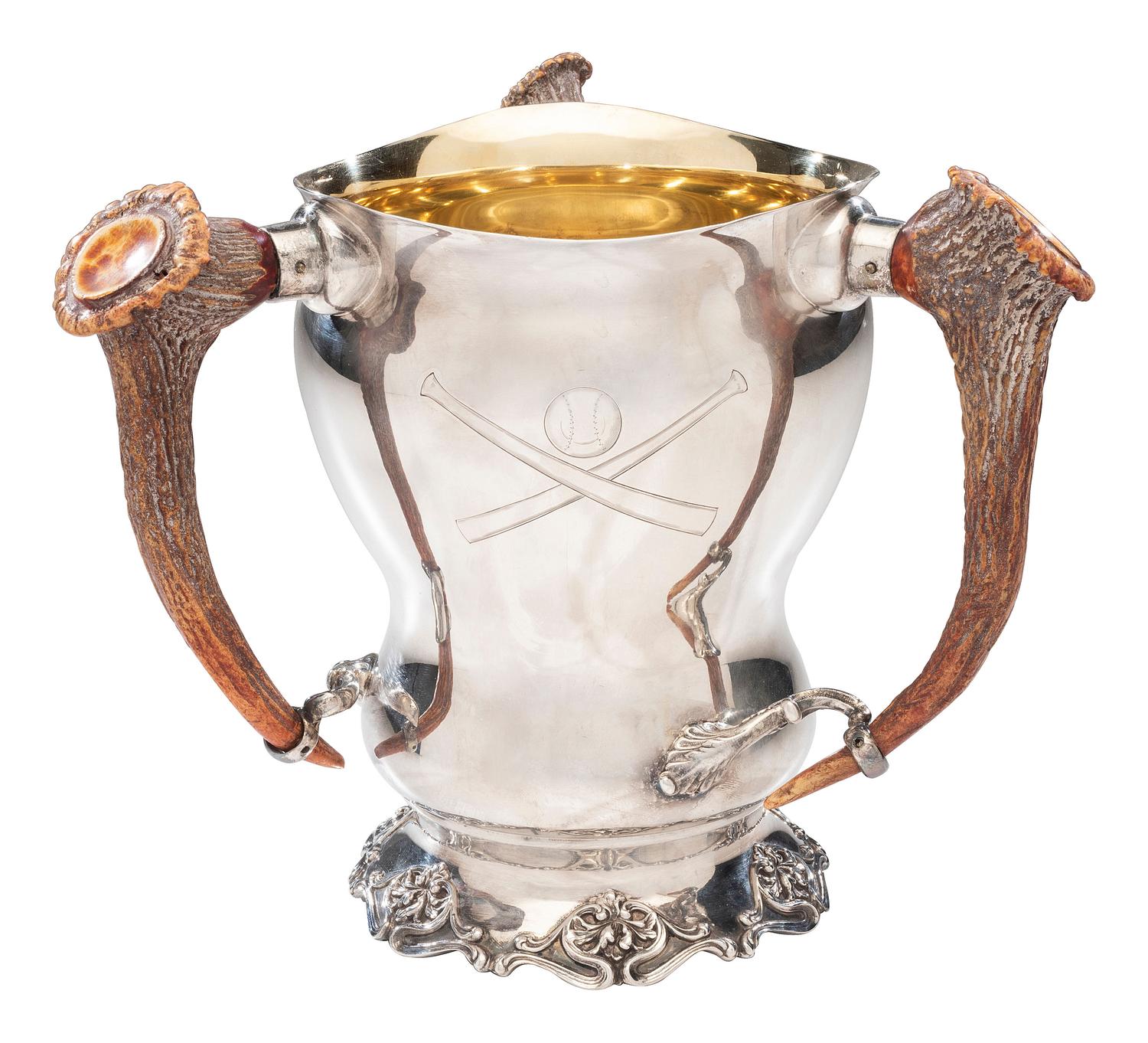[SPORTS]. An American silverplate "Cincinnatus B.B. Club" trophy, 1903.