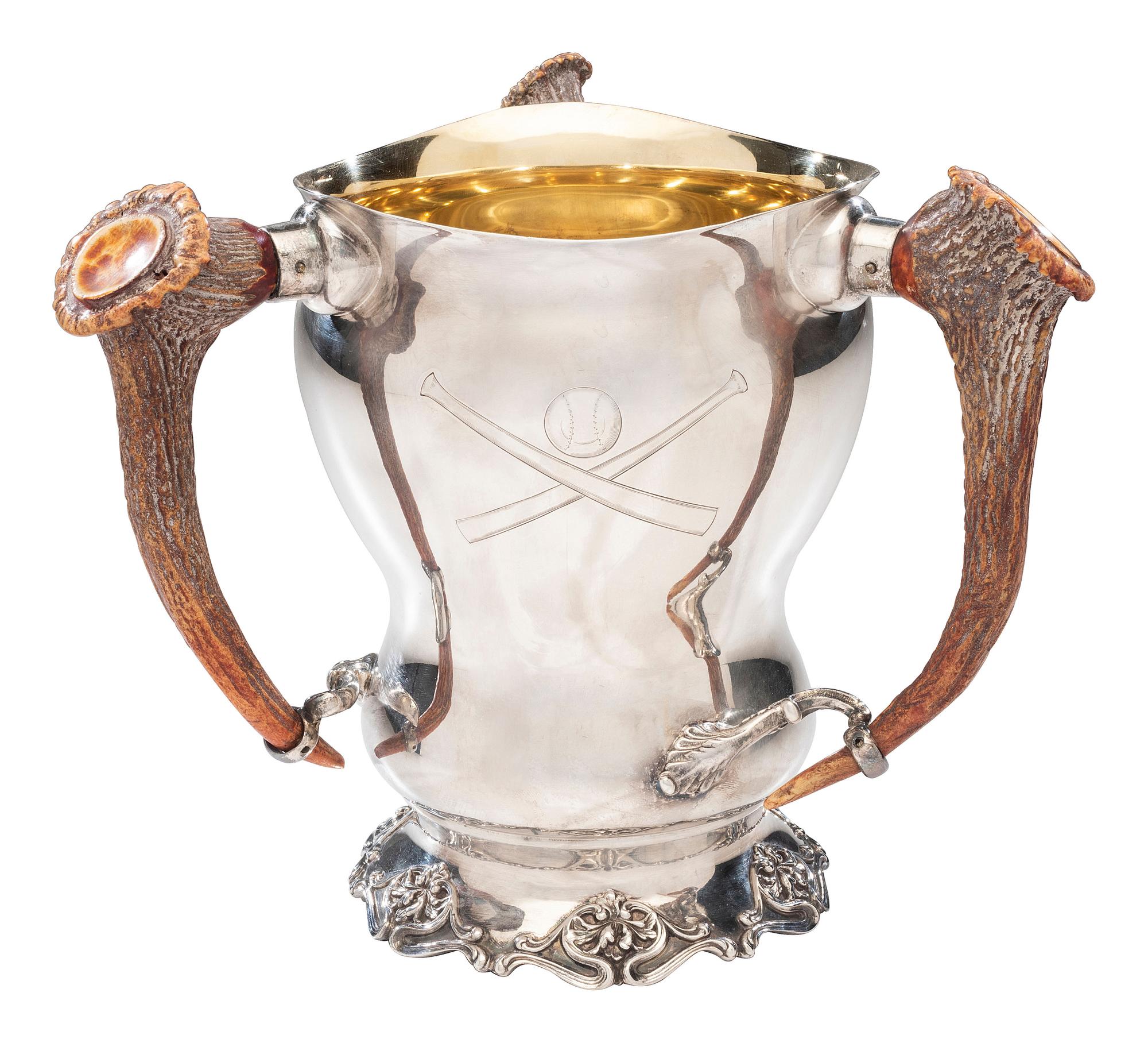 [SPORTS]. An American silverplate "Cincinnatus B.B. Club" trophy, 1903.