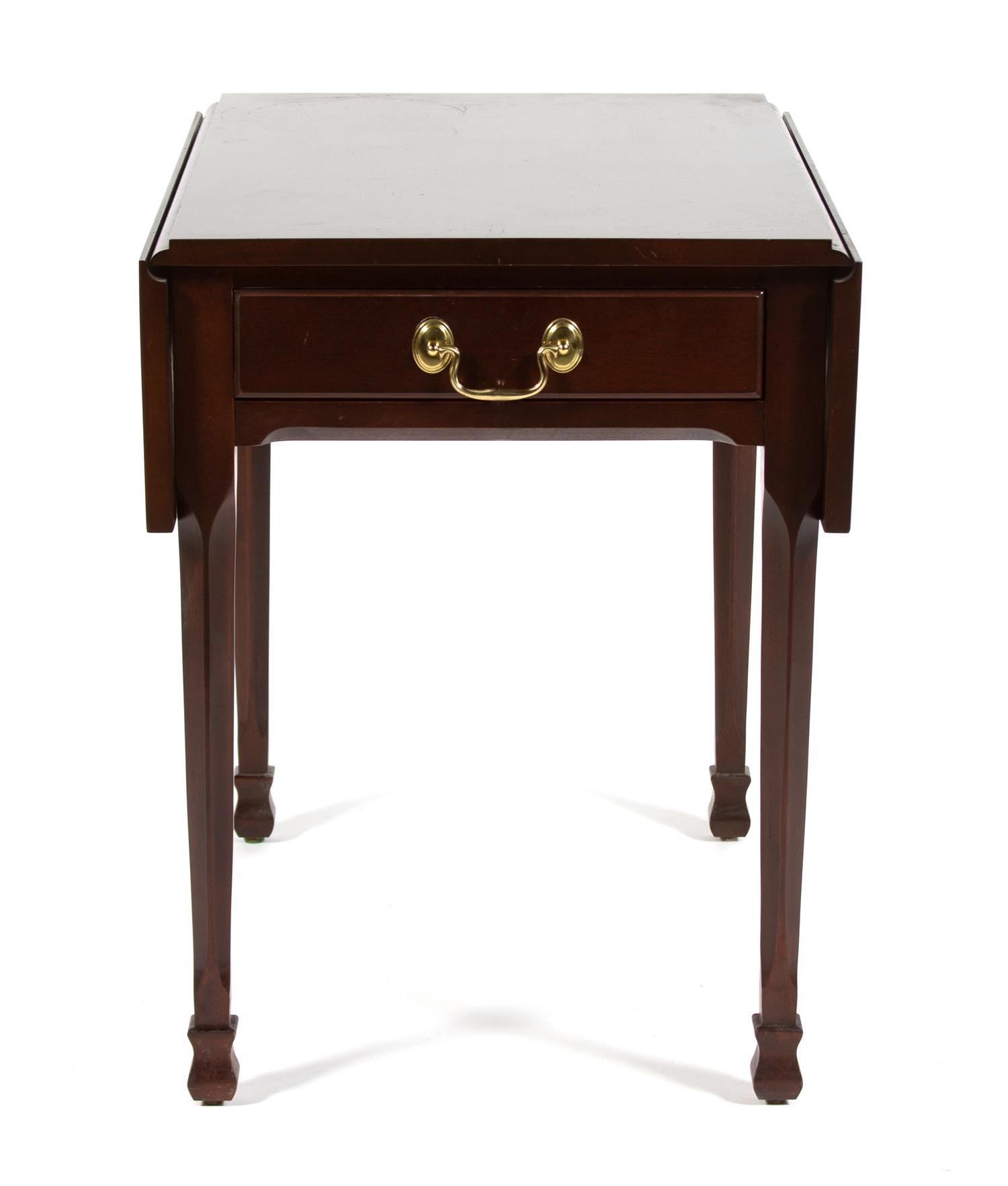 Two Mahogany Pembroke Tables Height of larger 28 x width 35 1/2 (leaves up) x depth 28 inches. — 20TH CENTURY