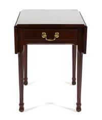 Two Mahogany Pembroke Tables Height of larger 28 x width 35 1/2 (leaves up) x depth 28 inches. — 20TH CENTURY