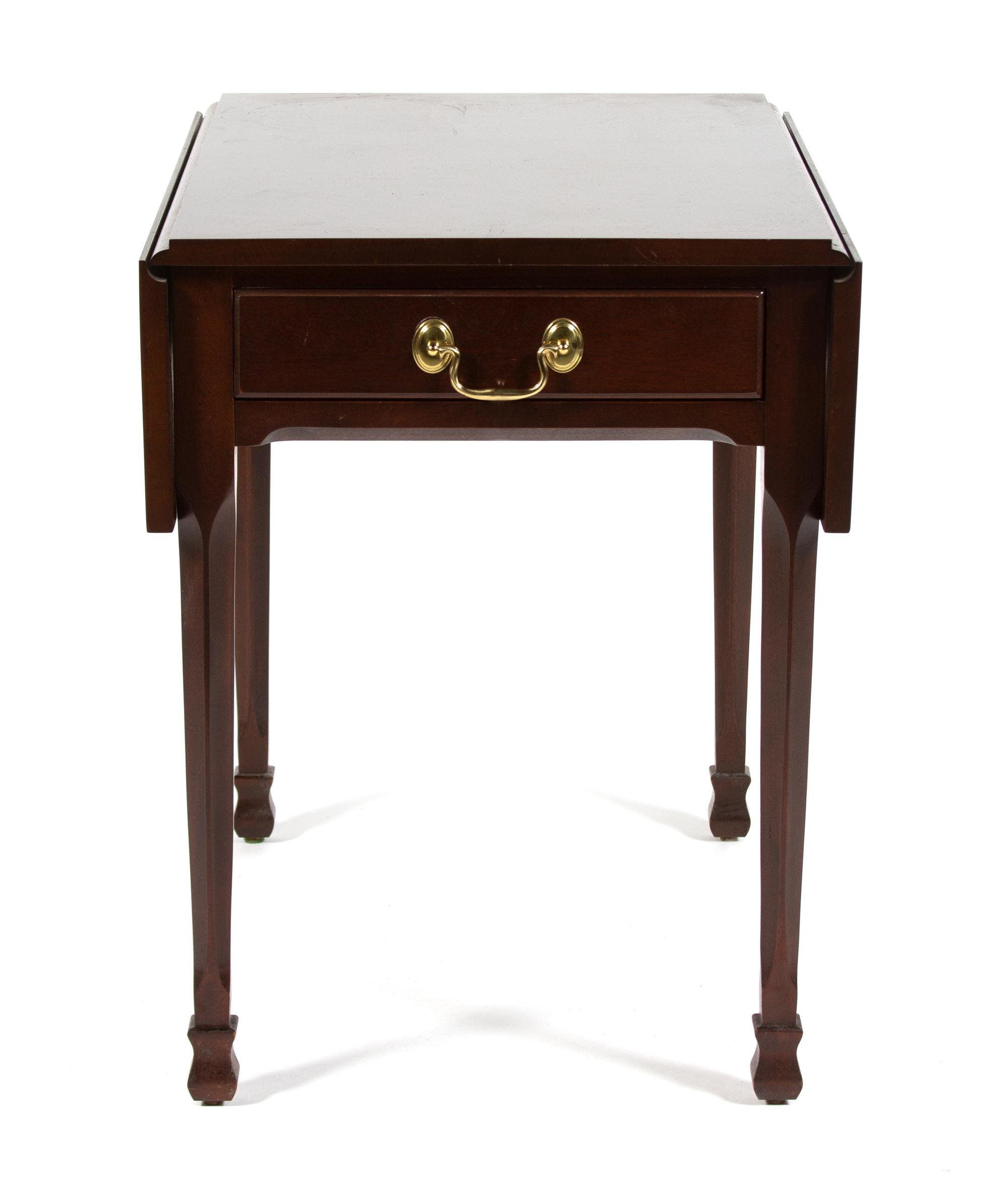 Two Mahogany Pembroke Tables Height of larger 28 x width 35 1/2 (leaves up) x depth 28 inches. — 20TH CENTURY