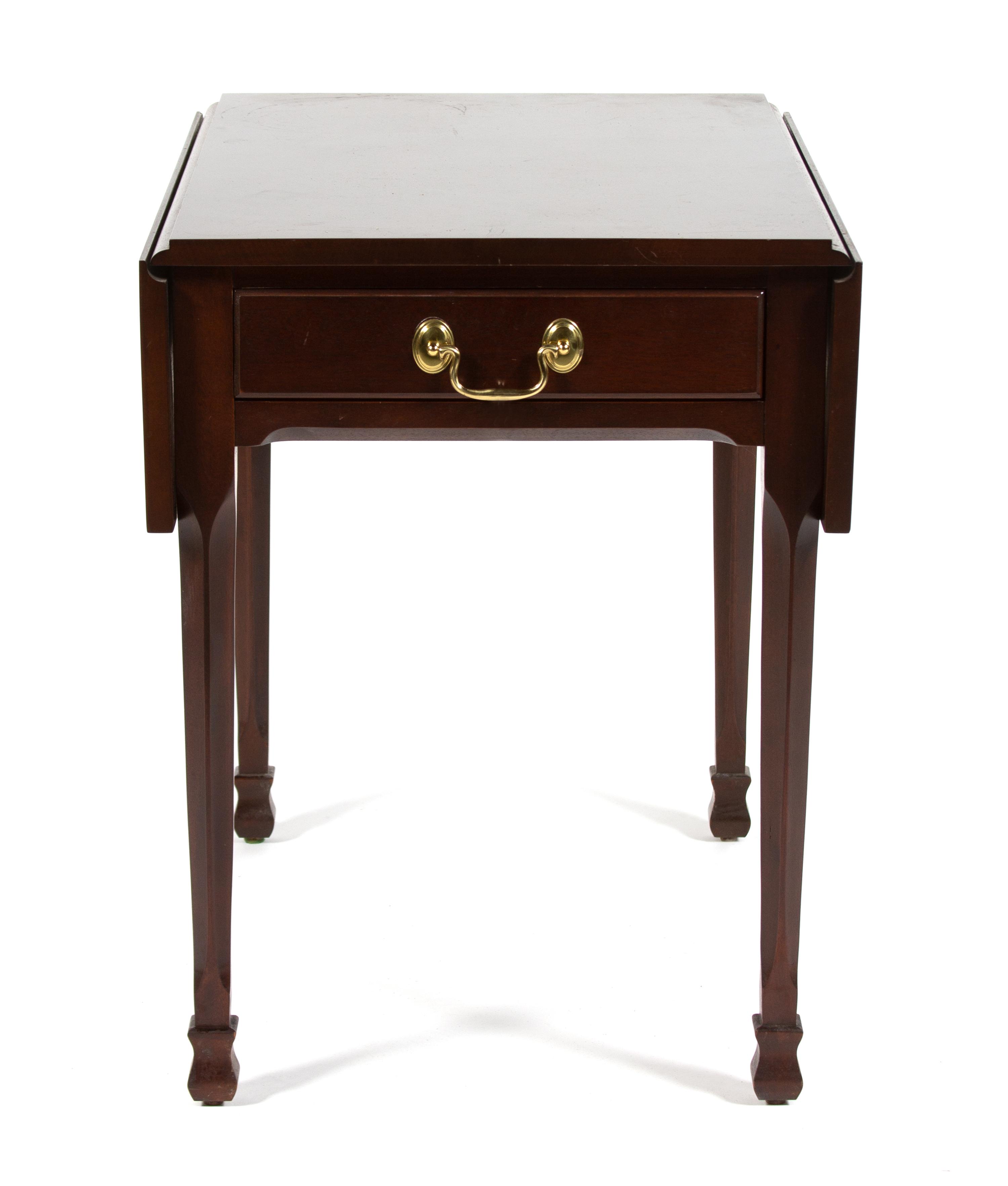 Two Mahogany Pembroke Tables Height of larger 28 x width 35 1/2 (leaves up) x depth 28 inches. — 20TH CENTURY