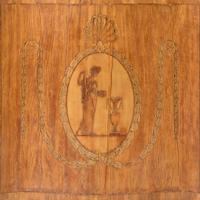A George III Neoclassical serpentine inlaid satinwood cabinet late 18th or 19th century