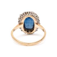 SYNTHETIC SAPPHIRE AND DIAMOND RING