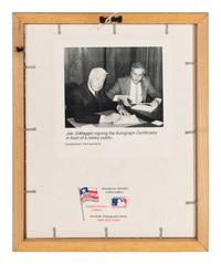 A Joe DiMaggio Signed Autograph Career Statistics Display (Beckett Authentication Services Letter BAS Certified),