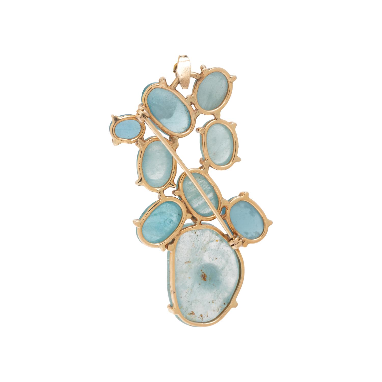 AQUAMARINE BROOCH/PENDANT