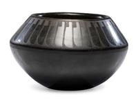 Blackware Jar, with Repeating Feathers