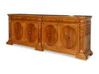 A Large Italian Baroque Style Fruitwood Credenza