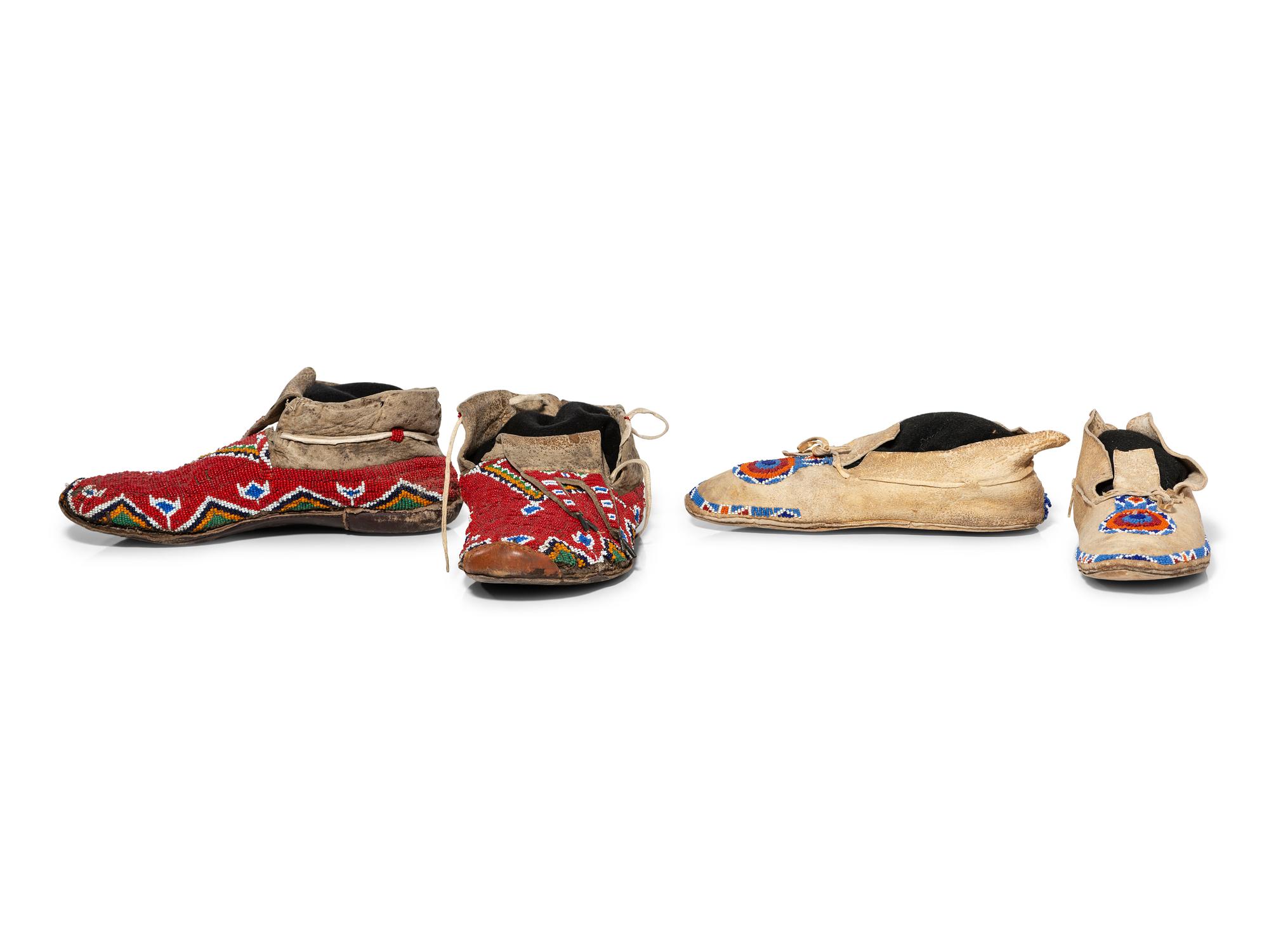 Plains Beaded Hide Moccasins